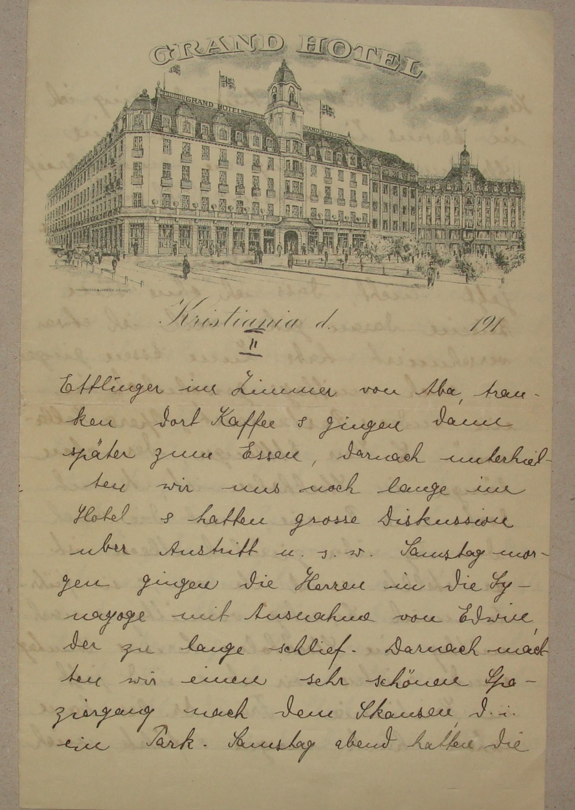 1910s GRAND HOTEL Kristiania Oslo Norway Letter Letterhead Jewish ? 1910s GRAND HOTEL Kristiania Oslo Norway Letter Letterhead Jewish ?