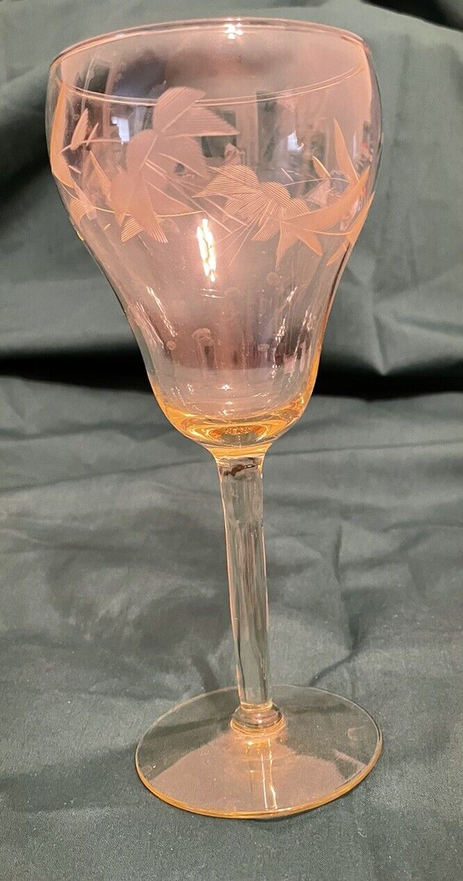 etched glass stemware vintage