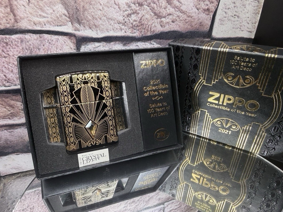 Zippo Lighter - Art Deco 2021 COTY - Swarovski Crystal 4732 Of 5000 Made