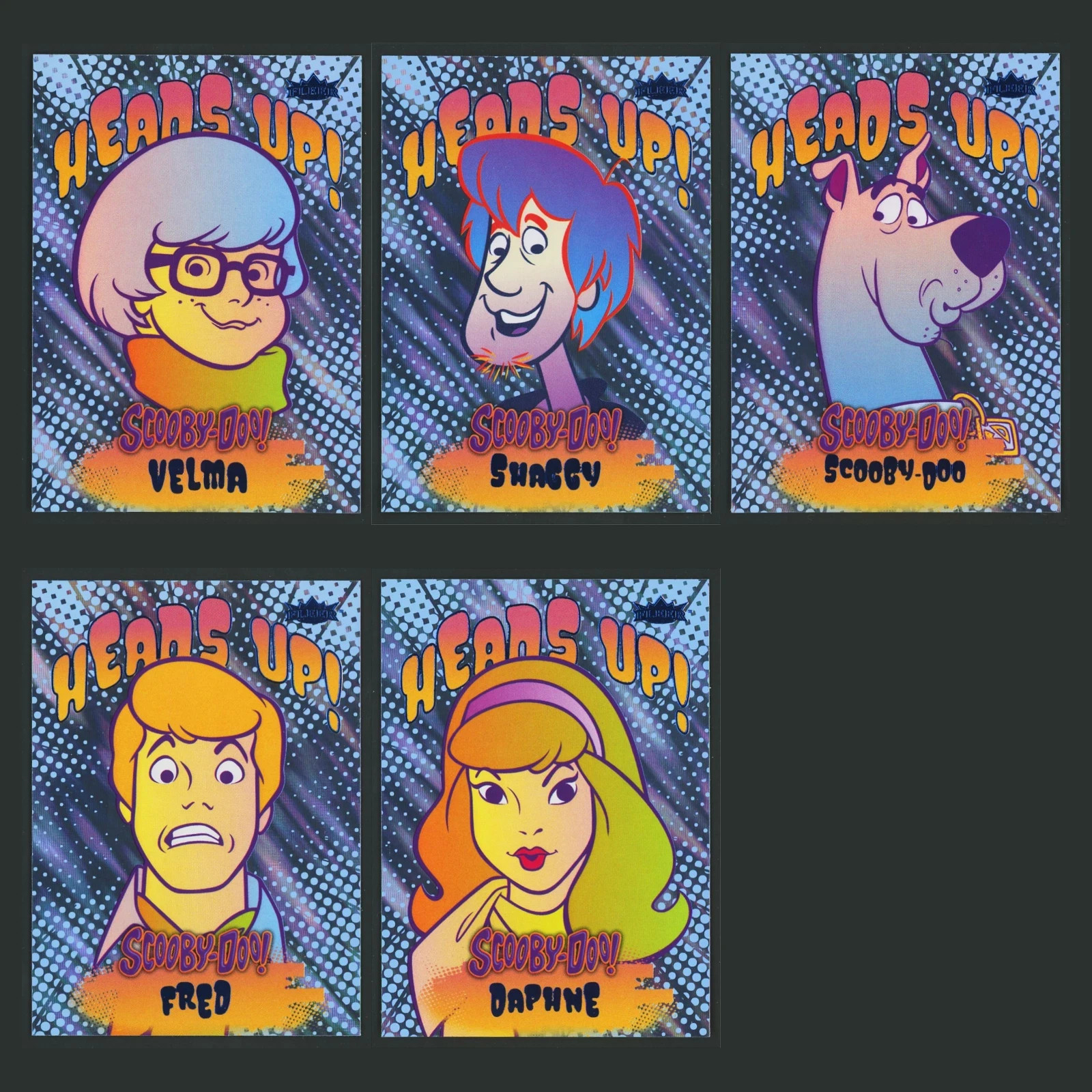 2024 Fleer Scooby-Doo Heads Up Complete Set 1-5 Shaggy Fred Velma Daphne Scooby