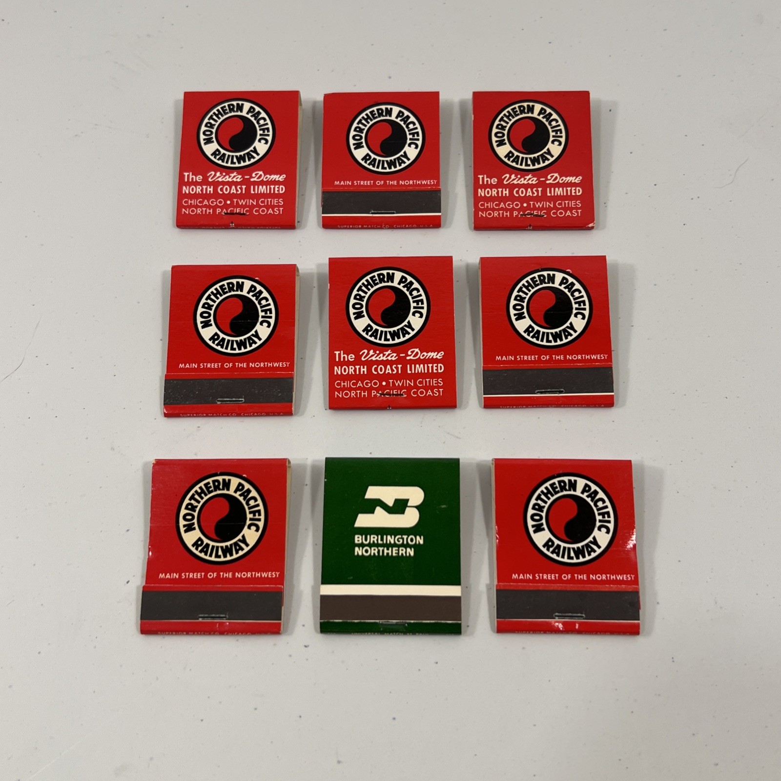 Lot of Vintage BN Burlington Northern Railroad & Northern Pacific Matchbooks