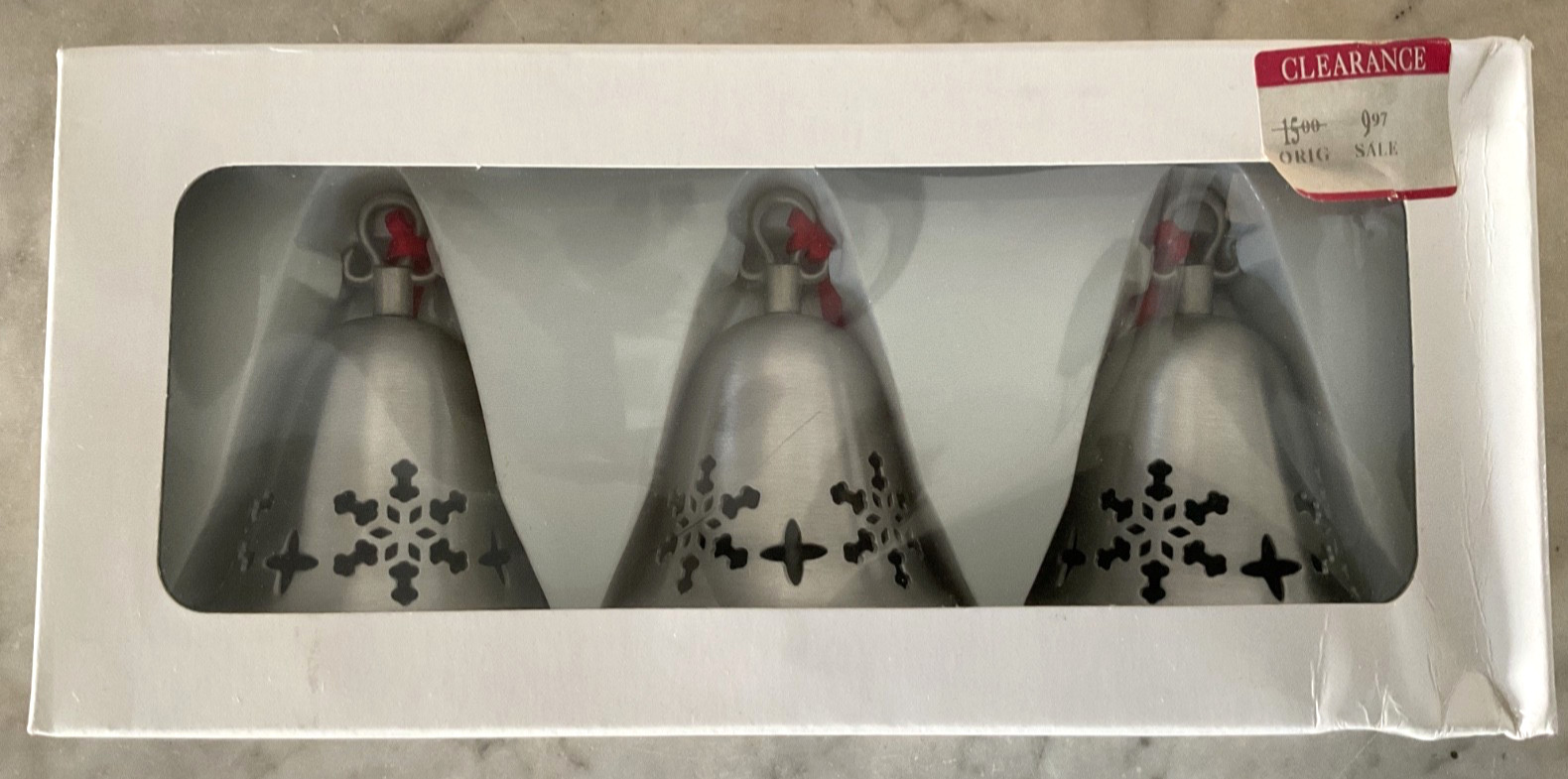 Royal Gallery Collections Holiday Bell Ornaments set of 3 w/Snowflake Design Royal Gallery Collections Holiday Bell Ornaments set of 3 w/Snowflake Design