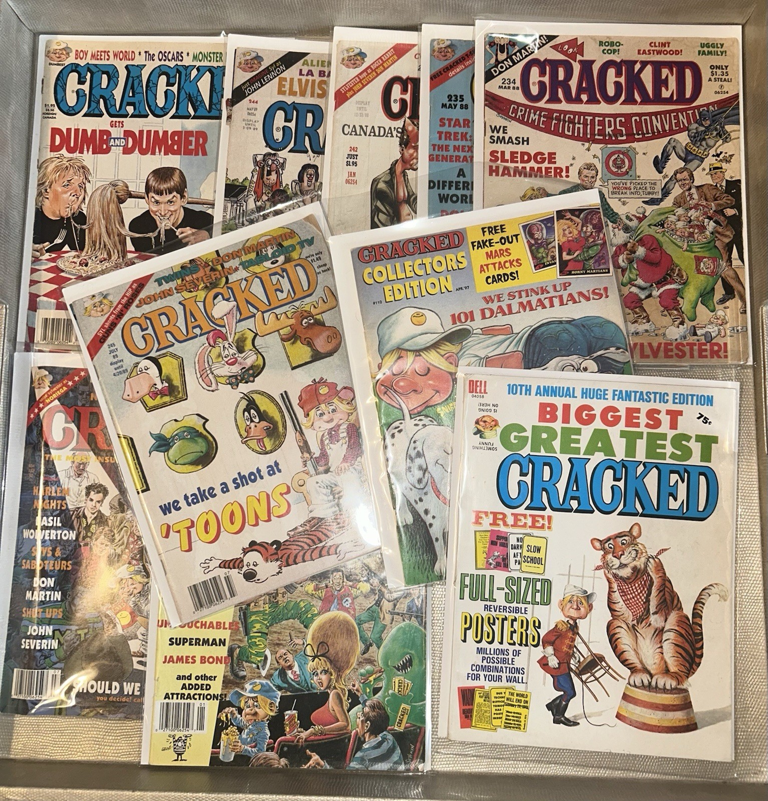 Vintage Cracked Magazine Lot Of 10 Satire Comic Mags 70s 80’s 90’s Fantastic Fun