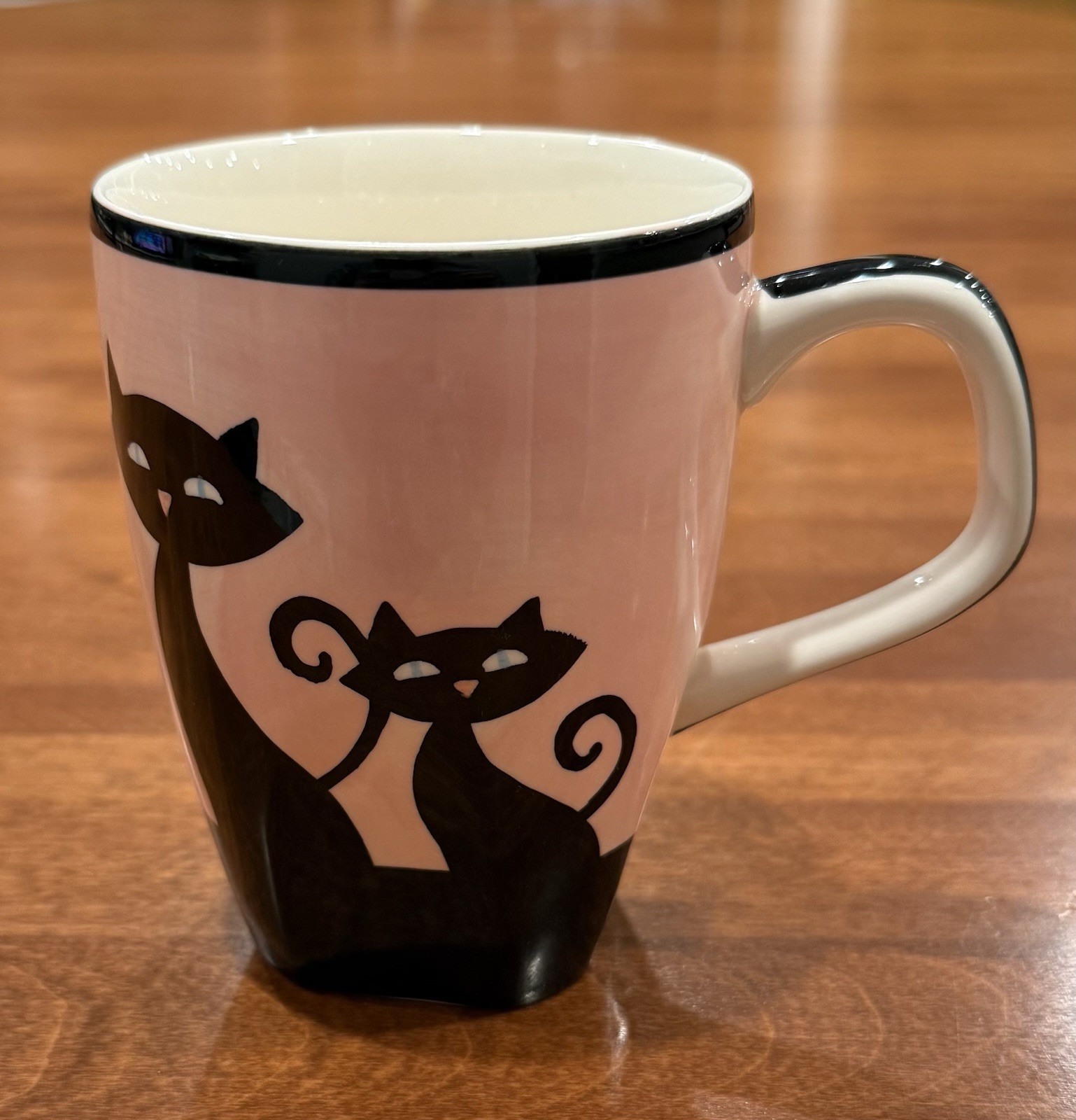 Vintage Hues ‘N Brews Black Cats Pink Coffee Mug Cup