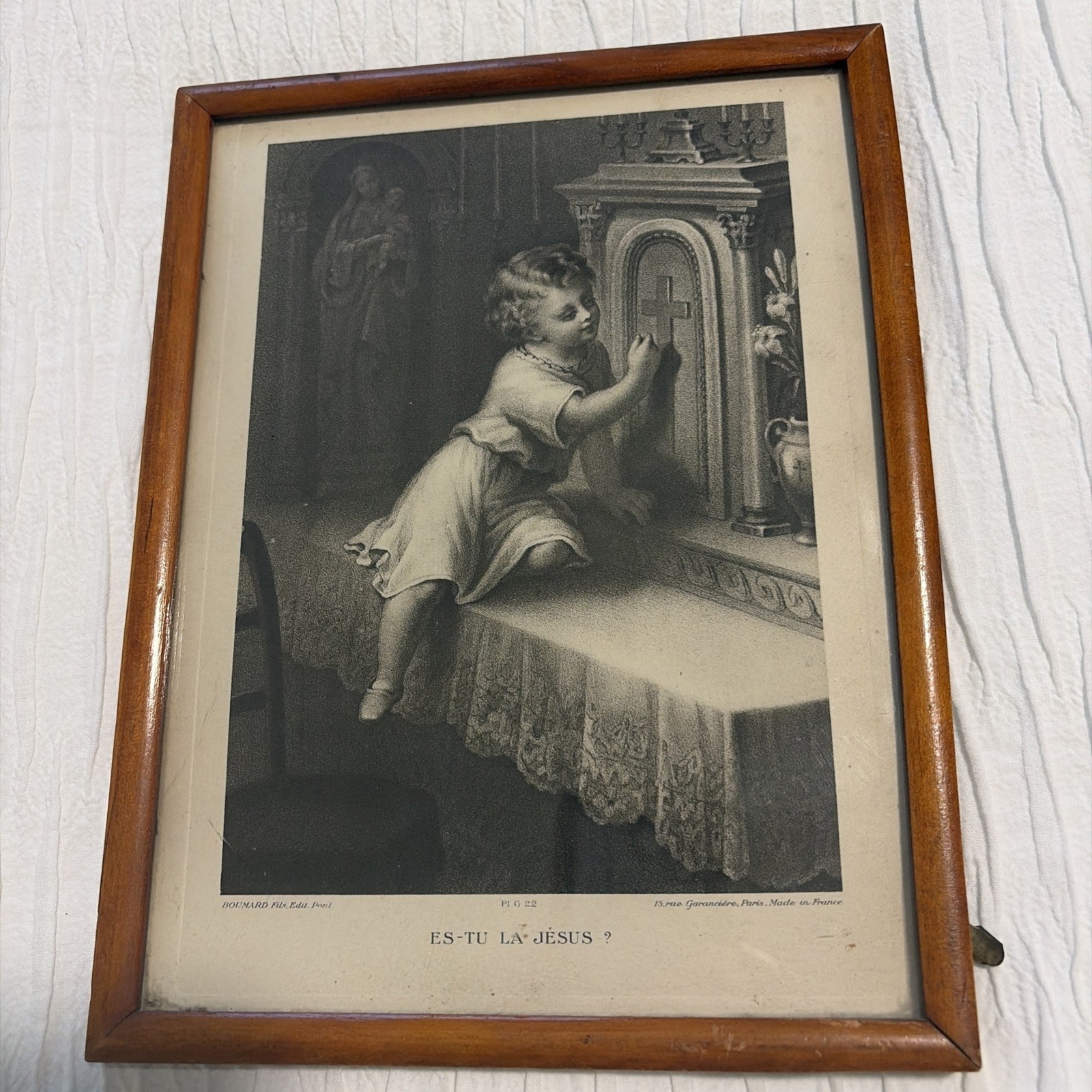 Antique Pl G 22 Es-Tu La Jesus French Gravure Print Framed Paris Boumard Fils Antique Pl G 22 Es-Tu La Jesus French Gravure Print Framed Paris Boumard Fils