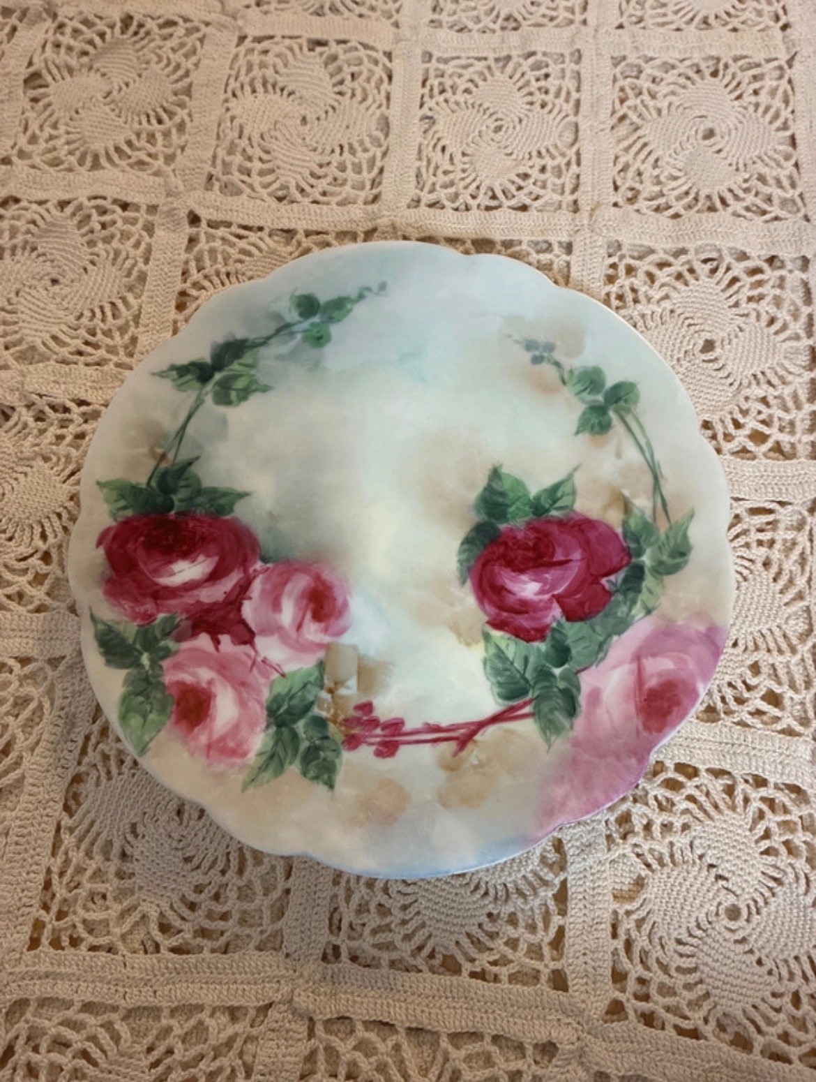 Antique D&C Limoges France Hand Painted Porcelain Plate 9\ Antique D&C Limoges France Hand Painted Porcelain Plate 9\