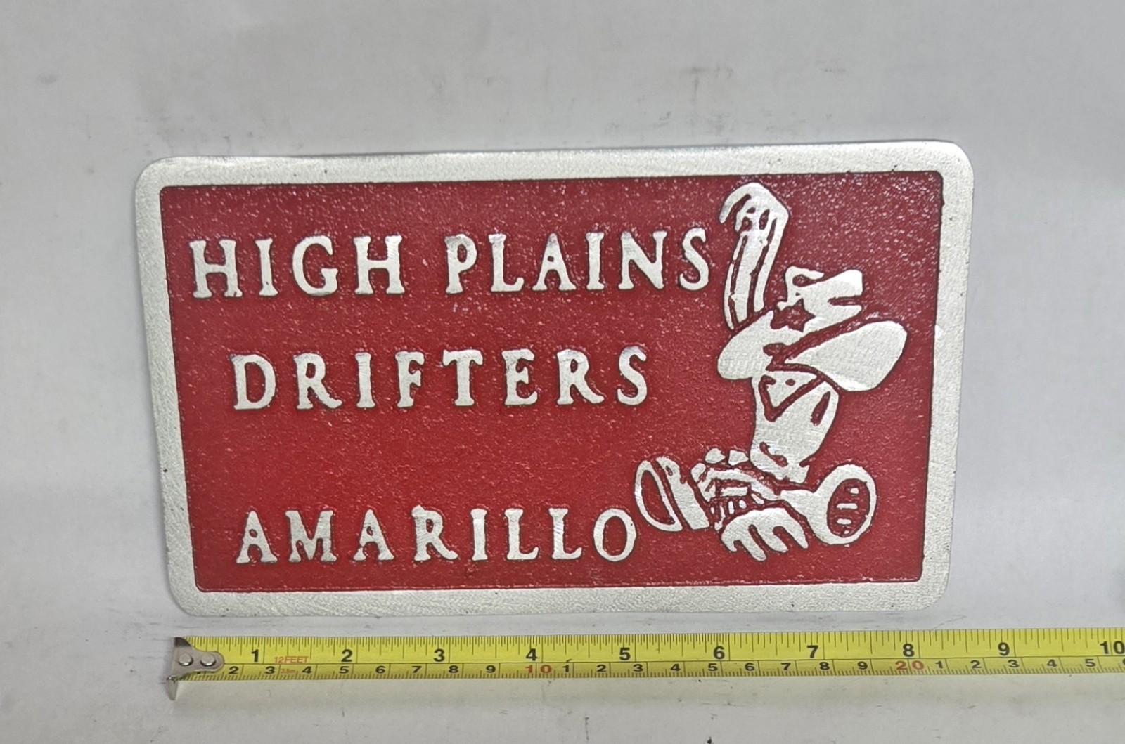 Cast Aluminum Car Club Plaque HIGH PLAINS DRIFTERS , AMARILLO Cast Aluminum Car Club Plaque HIGH PLAINS DRIFTERS , AMARILLO