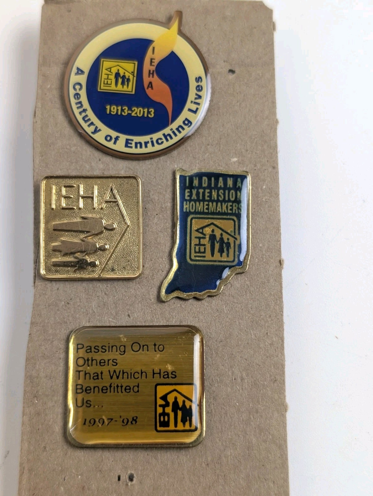 Vintage Indiana Extension Homemakers IEHA Lapel Pins Lot of 4 1913-2013 Vintage Indiana Extension Homemakers IEHA Lapel Pins Lot of 4 1913-2013