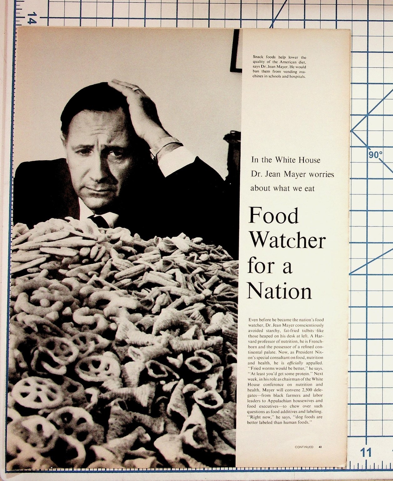 1970s Dr. Jean Mayer Food Watcher Magazine Article Nutrition Diet Ephemera
