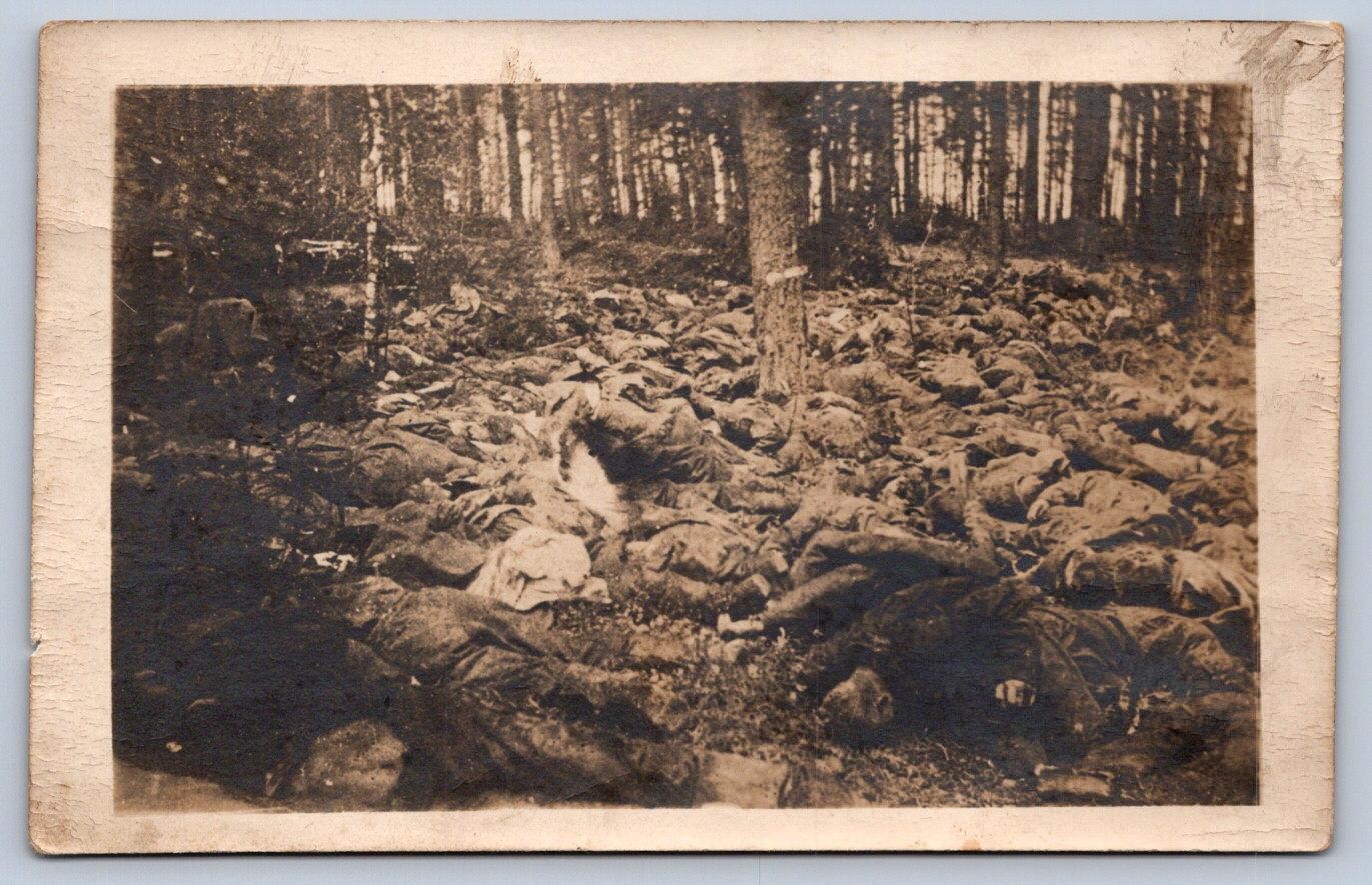 K64/ Interesting RPPC Postcard c1910 Chateau Thierry Dead Soldiers WWI 464