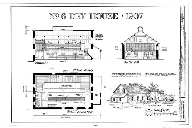 Quincy Mining Company Hancock MI 1907 No. 6 Dry House Engineering Plan