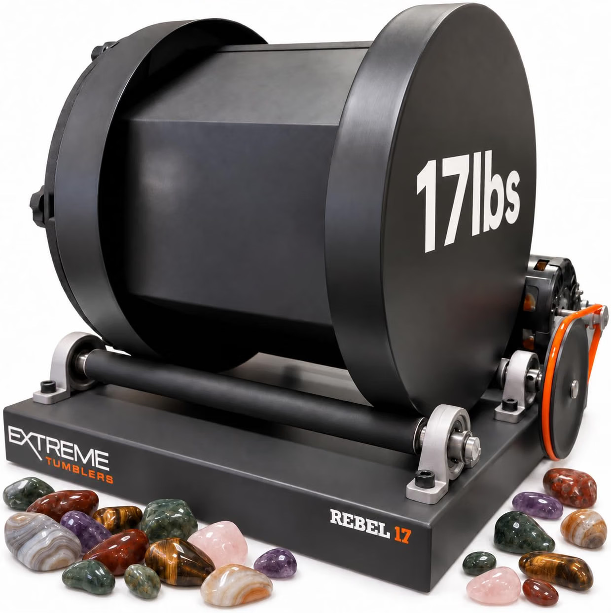 Rebel 17 Rotary Rock Tumbler: 17 lb Commercial Grade Rock Polishing Machine, ... Rebel 17 Rotary Rock Tumbler: 17 lb Commercial Grade Rock Polishing Machine, ...