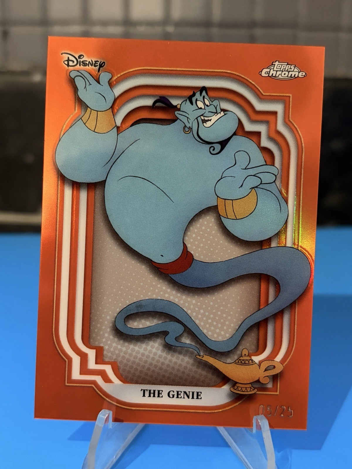 Disney Topps Chrome 2024 Card Genie 5/25 Orange Refactor Aladdin Disney Topps Chrome 2024 Card Genie 5/25 Orange Refactor Aladdin