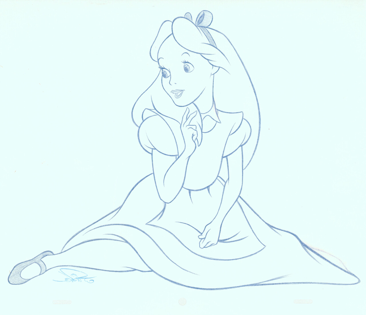 Jon Pinto Original Art Sketch SIGNED Walt Disney Park Alice Wonderland Tote Bag
