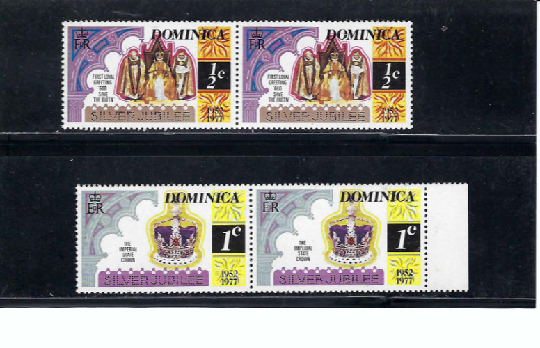 \'QUEEN ELIZABETH\'   ENTHRONED.-  IMPERIAL CROWN.-  DOMINICA   SC 521-22     1977