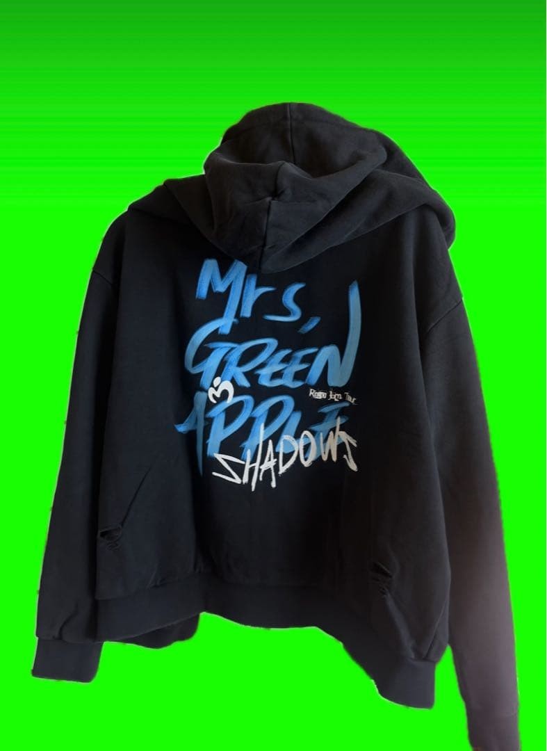 Mrs. GREEN APPLE Ringo Jam Tour Shadows Black Zip-Up Hoodie L