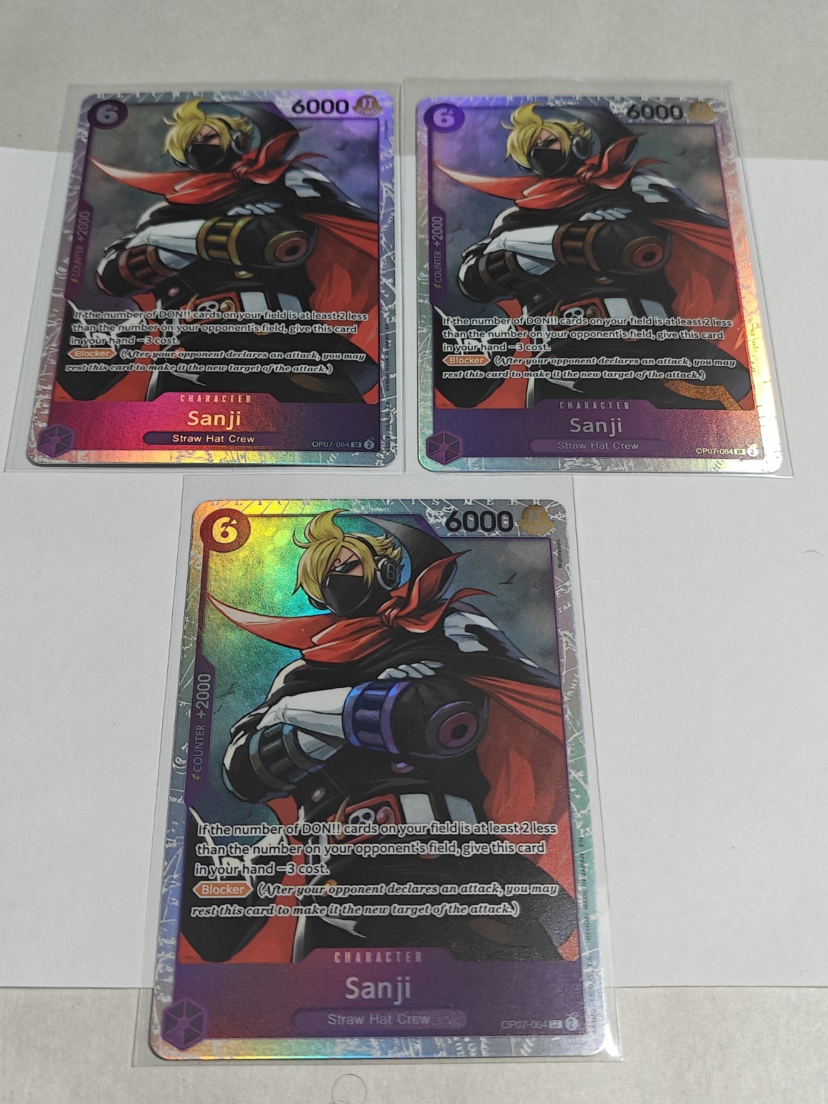 Sanji SR OP07-064 x3 (Reprint) PRB-02 The best vol 2 One Piece TCG English