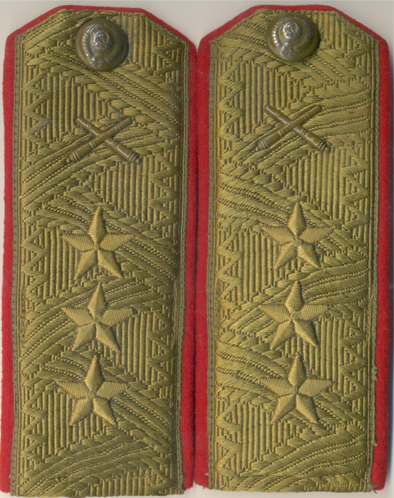 Soviet red Orders star Original General Artillery Banner Shoulder Boards (2299)