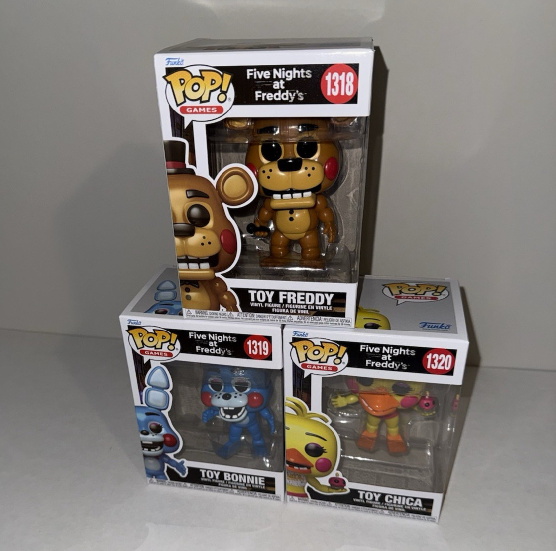 Five Nights at Freddys Funko POP 3 Set Toy Freddy, Chica & Bonnie New Five Nights at Freddys Funko POP 3 Set Toy Freddy, Chica & Bonnie New