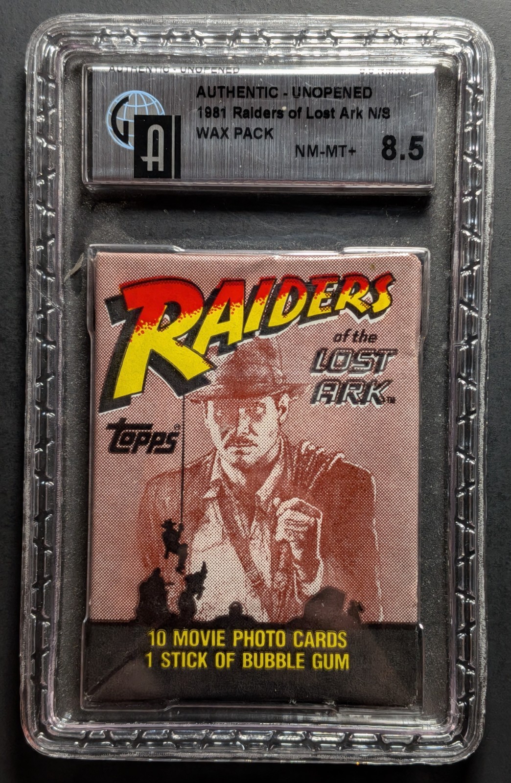 Indiana Jones Raiders of Lost Ark 1981 Topps Wax Pack GAI Graded 8.5