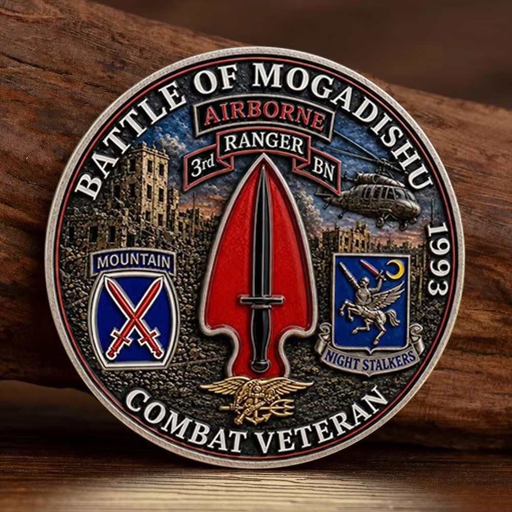 Battle of Mogadishu 1993 Challenge Coin Gothic Serpent Ranger Veteran Battle of Mogadishu 1993 Challenge Coin Gothic Serpent Ranger Veteran