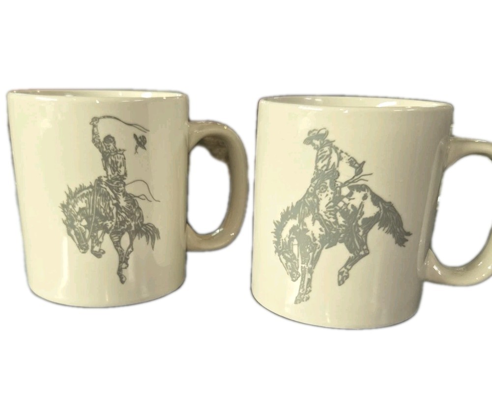 2x Vintage Marlboro Man Bucking Bronco Coffee Mugs Western Rodeo Cowboy 2x Vintage Marlboro Man Bucking Bronco Coffee Mugs Western Rodeo Cowboy