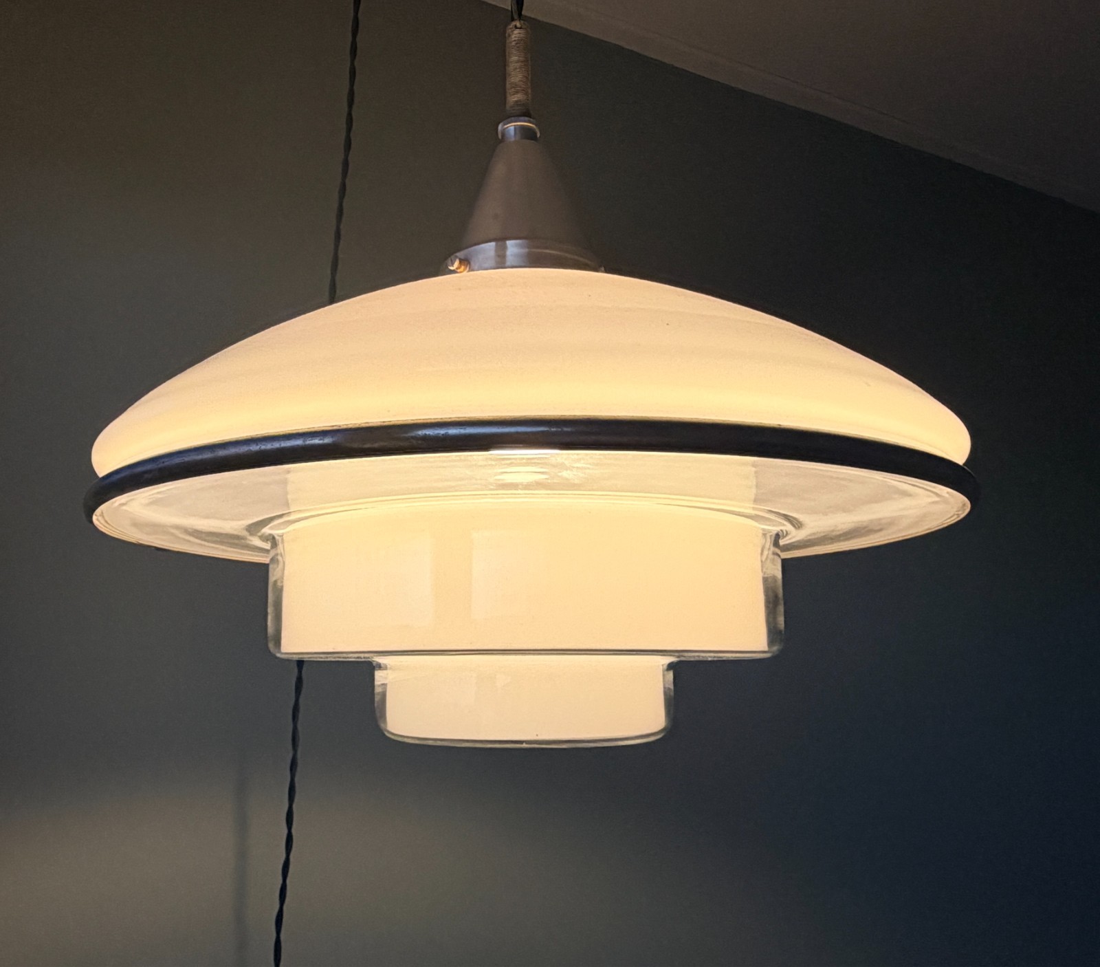 OTTO MÜLLER | SISTRAH P4 | ORIGINAL BAUHAUS CEILING LAMP | ART DECO | RARE |
