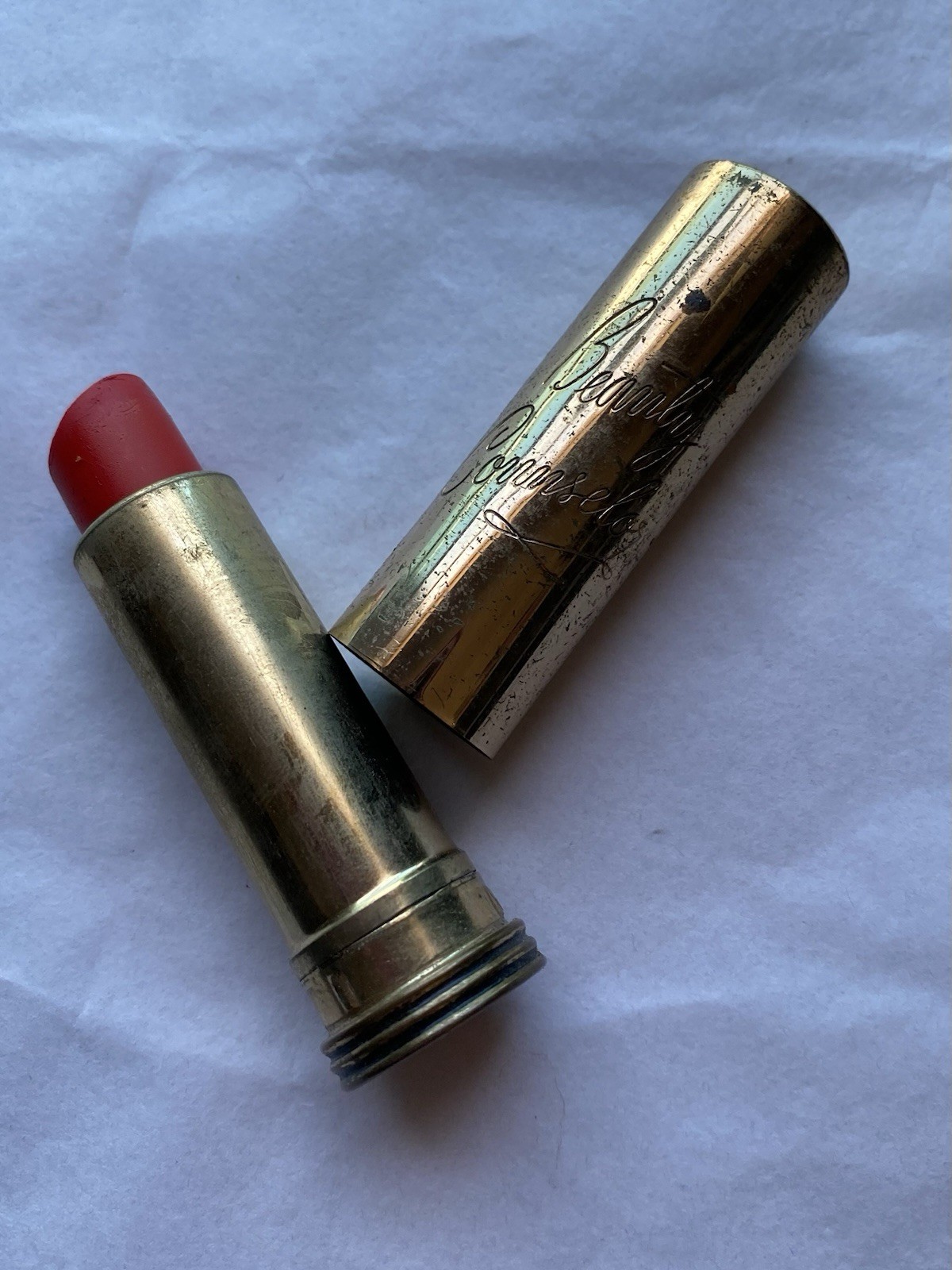 VINTAGE Beauty Counselor “MAGIC PUMPKIN “ Lipstick In An ETCHED TUBE