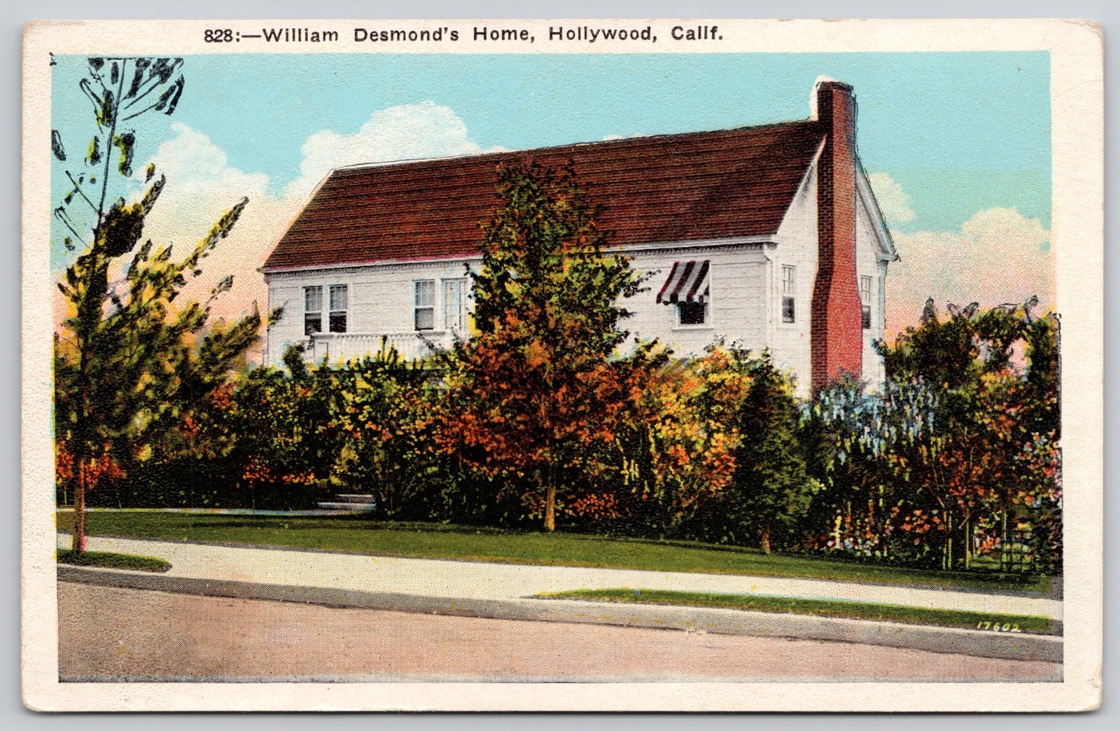 Hollywood California CA William Desmond Home Movie Star Postcard c1920s