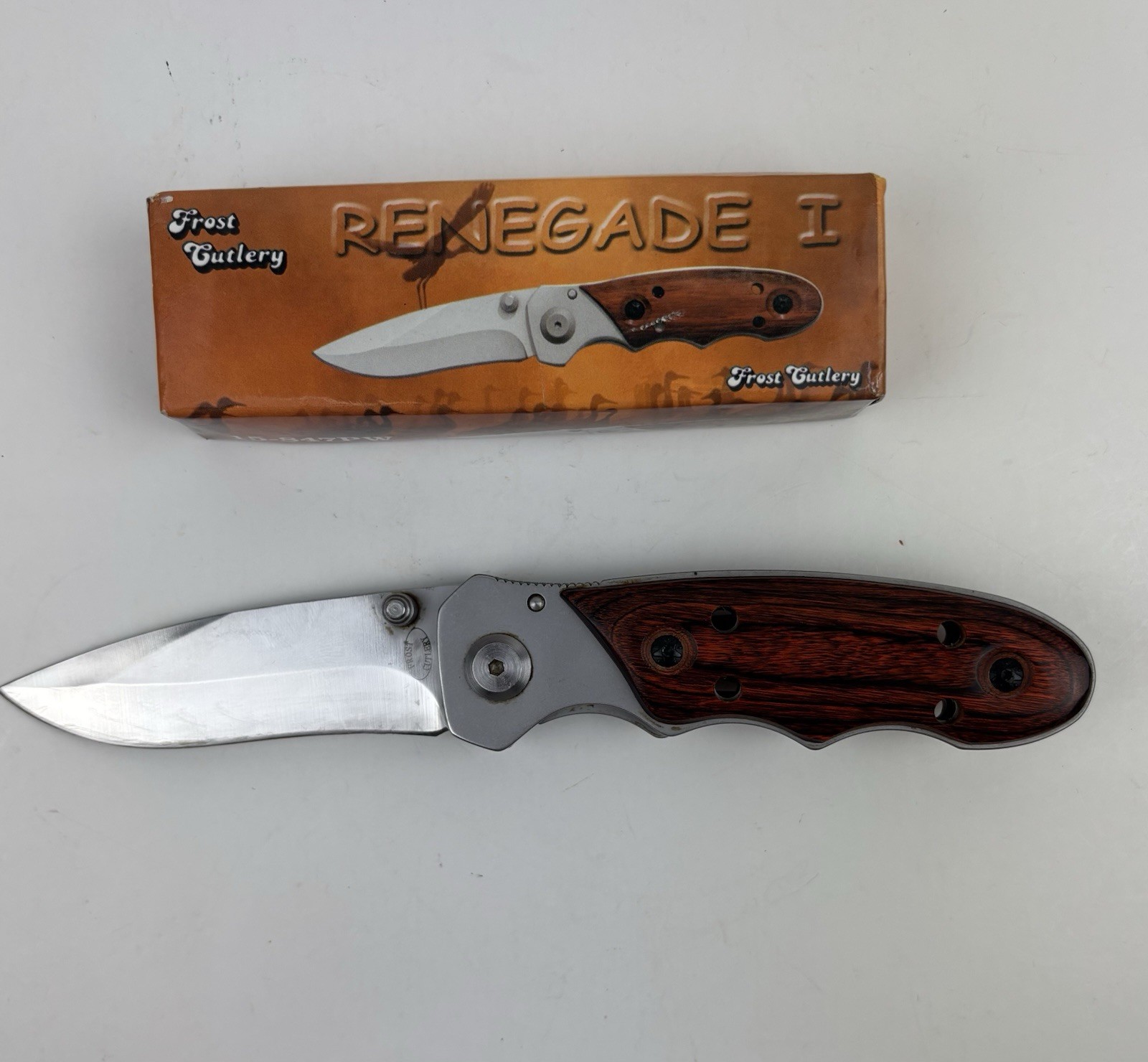 Vtg Frost Cutlery #15-847PW Renegade-I Folding Pocket Knife With Box Vtg Frost Cutlery #15-847PW Renegade-I Folding Pocket Knife With Box