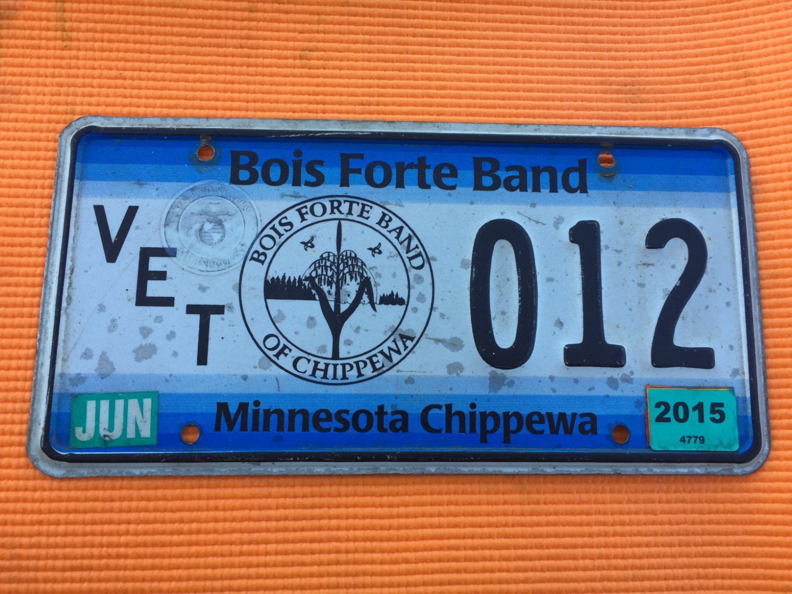 EXPIRED MINNESOTA BOIS FORTE BAND OF CHIPPEWA  VET VETERAN License Plate