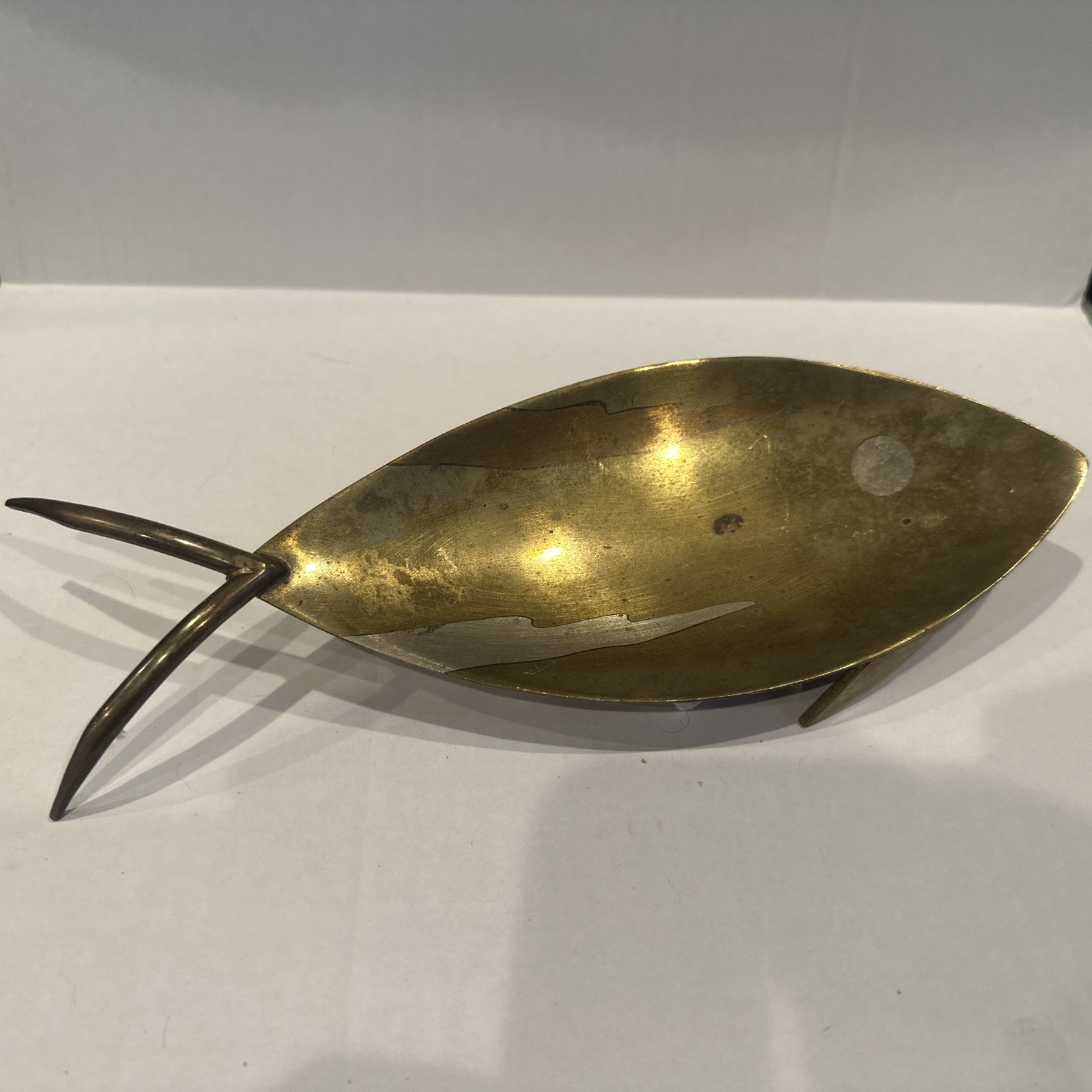 Los Castillo Metales Casados Mexican Modernist Handmade Mixed Metals Dish Fish Los Castillo Metales Casados Mexican Modernist Handmade Mixed Metals Dish Fish