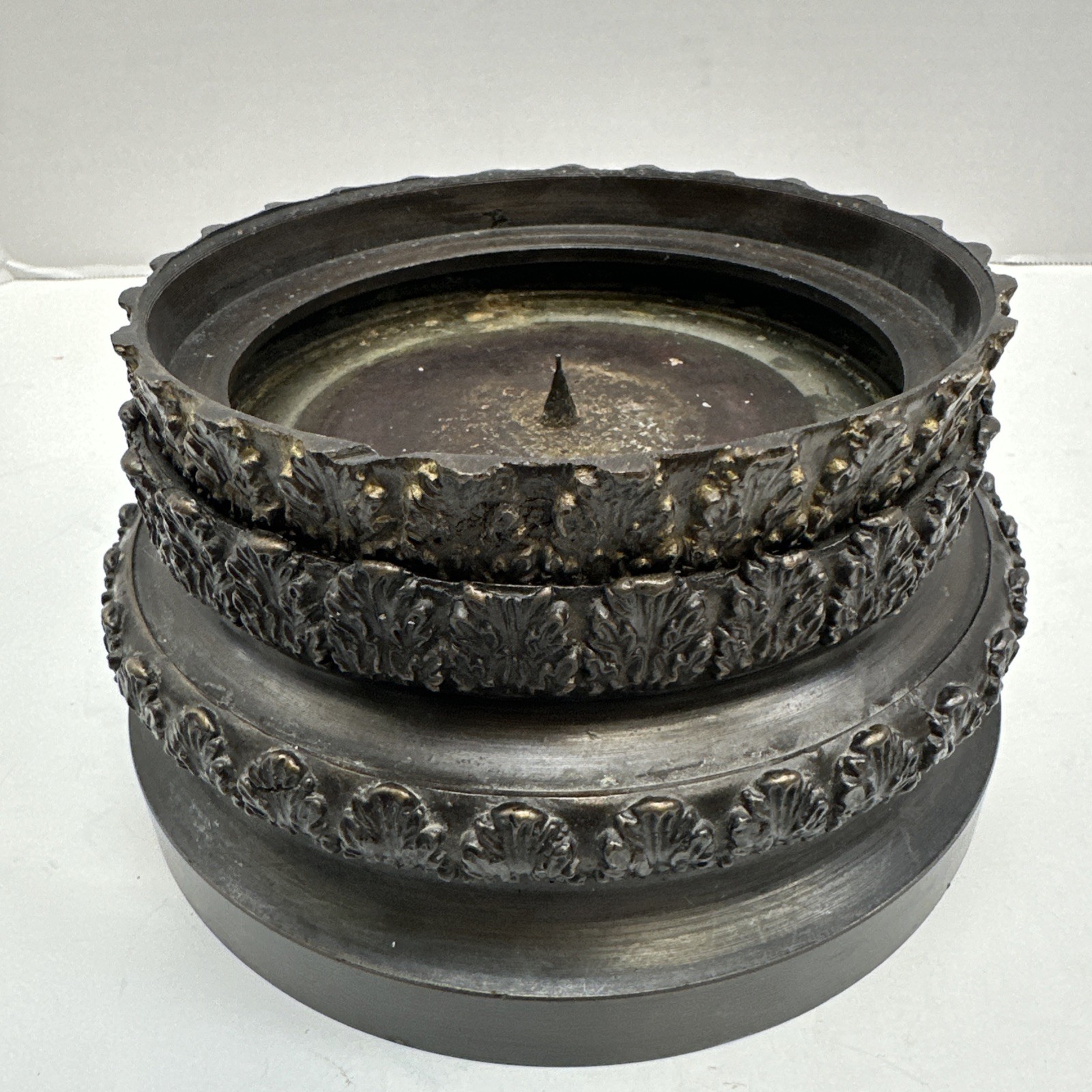 VINTAGE RUSTIC BRONZE CANDLE HOLDER