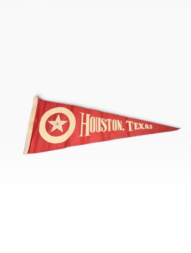 Vintage Houston, Texas souvenir felt pennant,dating back to the 1950s or 1960s. Vintage Houston, Texas souvenir felt pennant,dating back to the 1950s or 1960s.