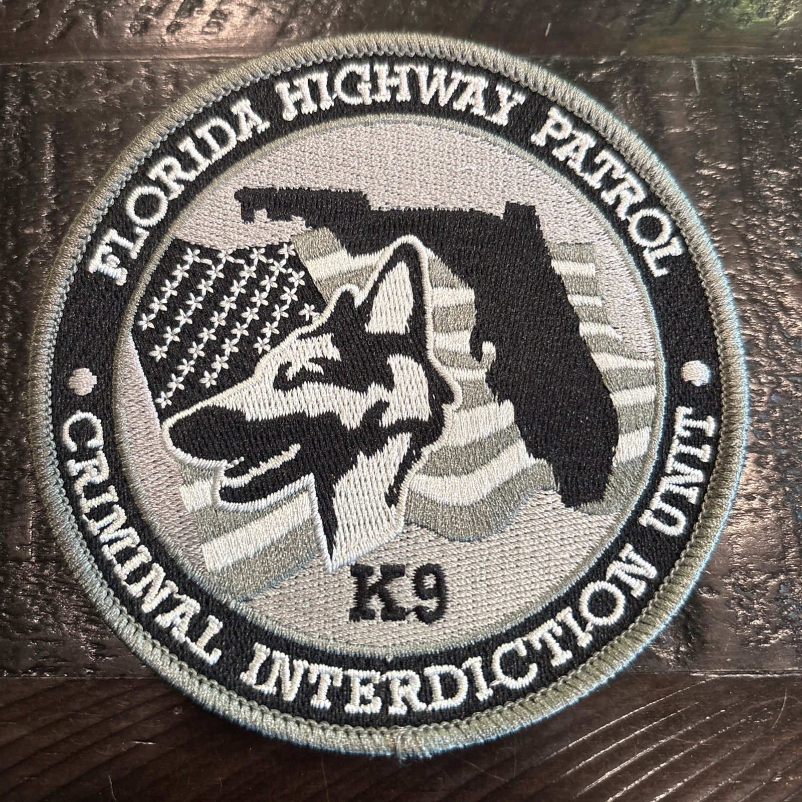 Florida State Highway Patrol Criminal Interdiction Unit K9 Canine Subdued Patch