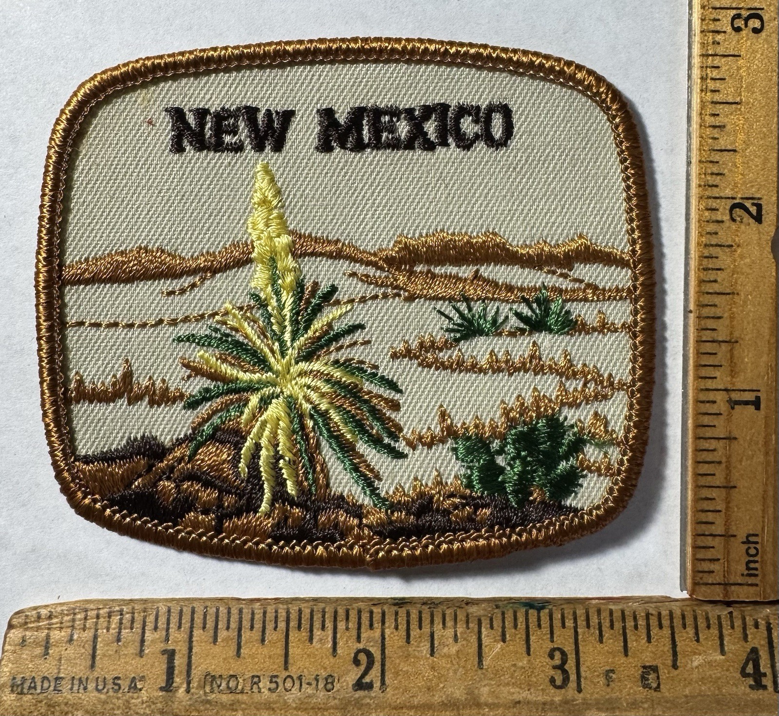 Vintage New Mexico Desert Soaping Yucca Plant Iron On Patch Travel Souvenir