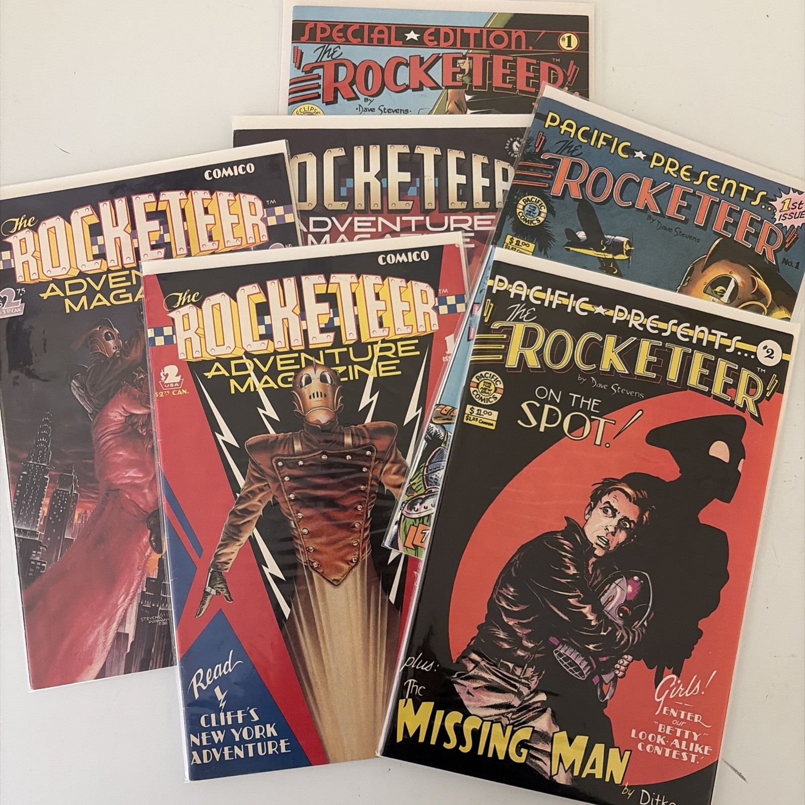ROCKETEER Adventure Magazine 1 2 3, Pacific Presents 1 2, Special Edition 1 LOT ROCKETEER Adventure Magazine 1 2 3, Pacific Presents 1 2, Special Edition 1 LOT