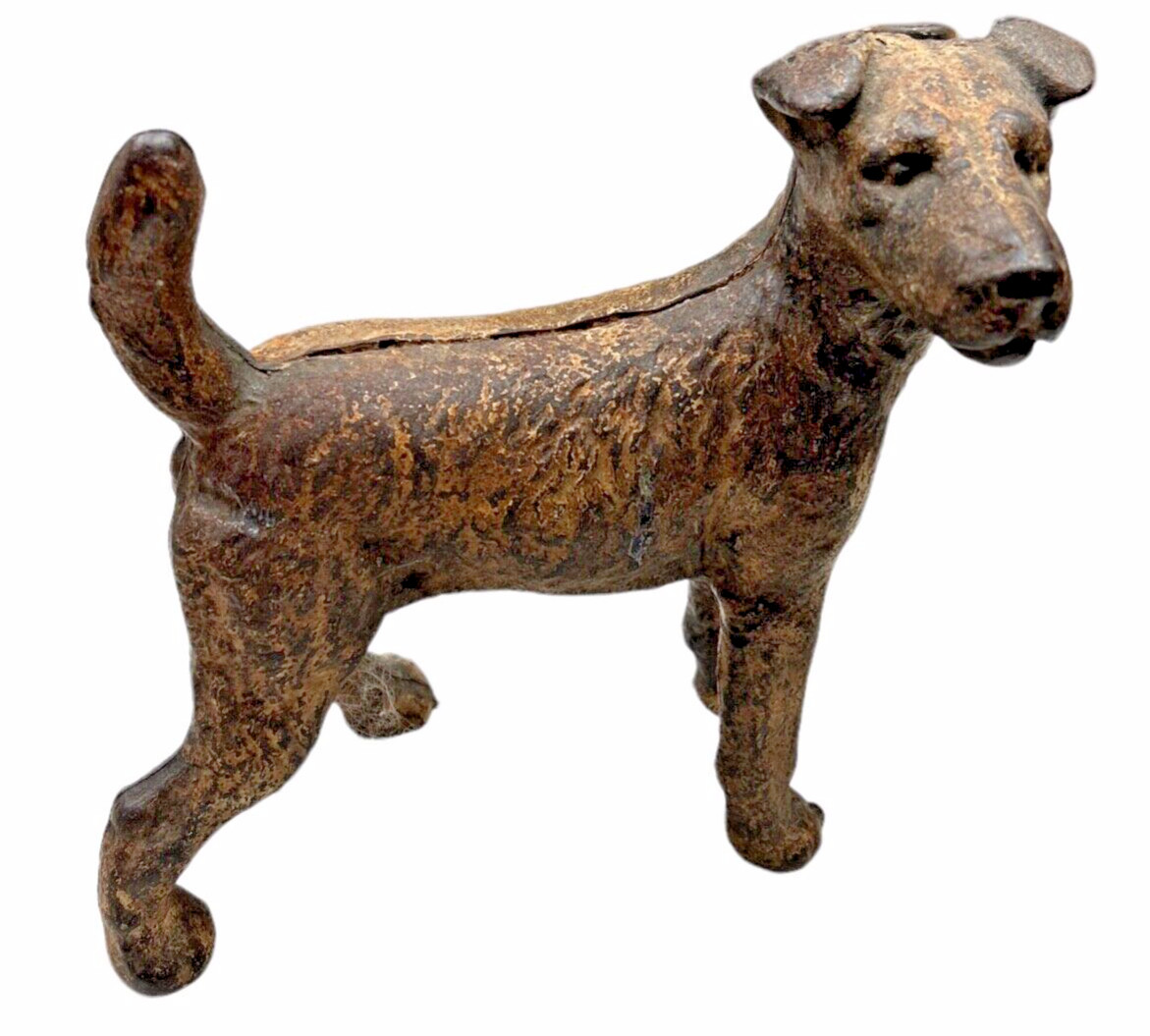 Vintage Airedale Terrier dog Cast Metal 6 pounds 9 Vintage Airedale Terrier dog Cast Metal 6 pounds 9