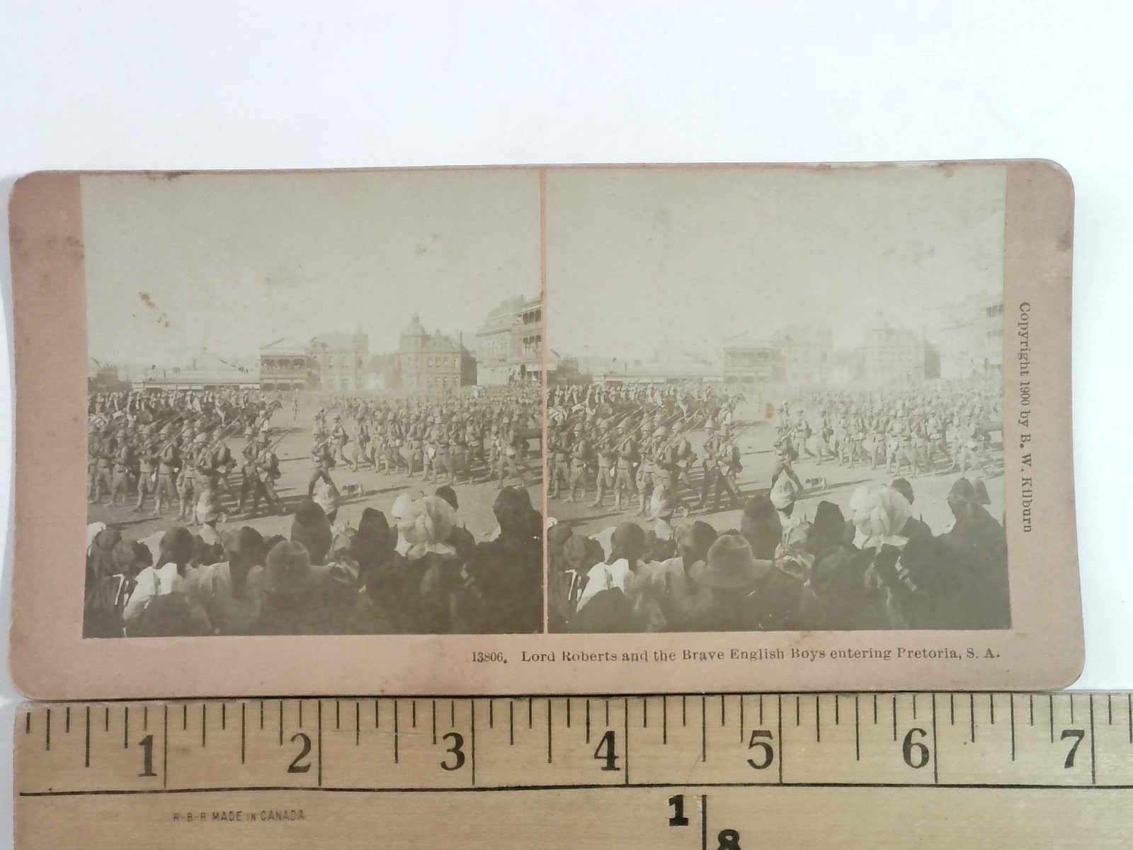 Lord Roberts Stereoview B. W. Kilburn 1900 Boer War Pretoria Curved Mount