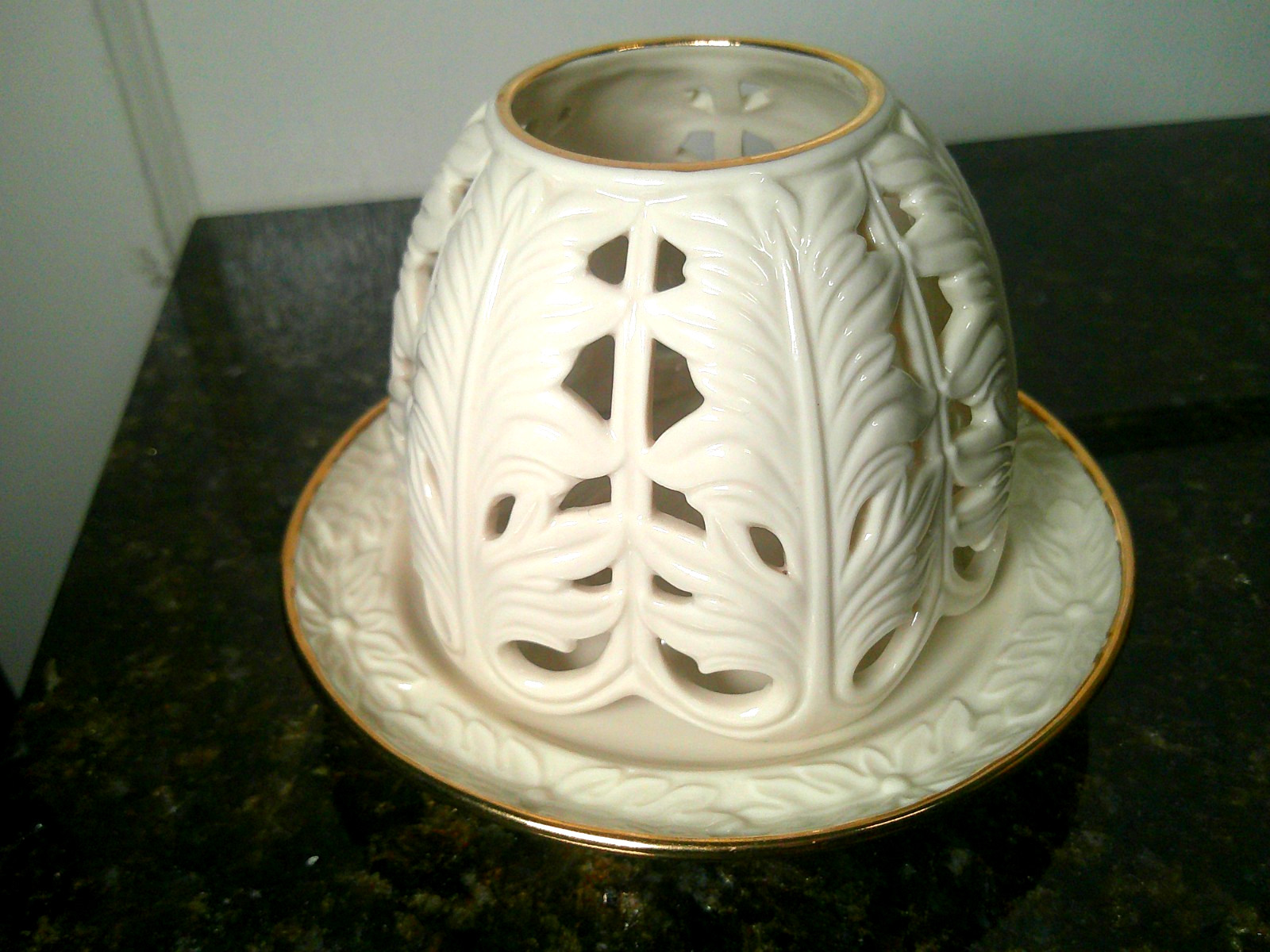 Lenox Illuminations Pierced Tealight Votive Porcelain Fairy Candle Holder