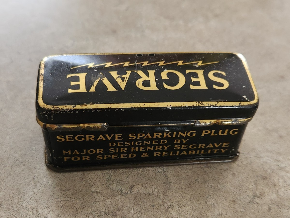 RARE VINTAGE SEGRAVE SPARK PLUG SPARKING PLUG TIN 