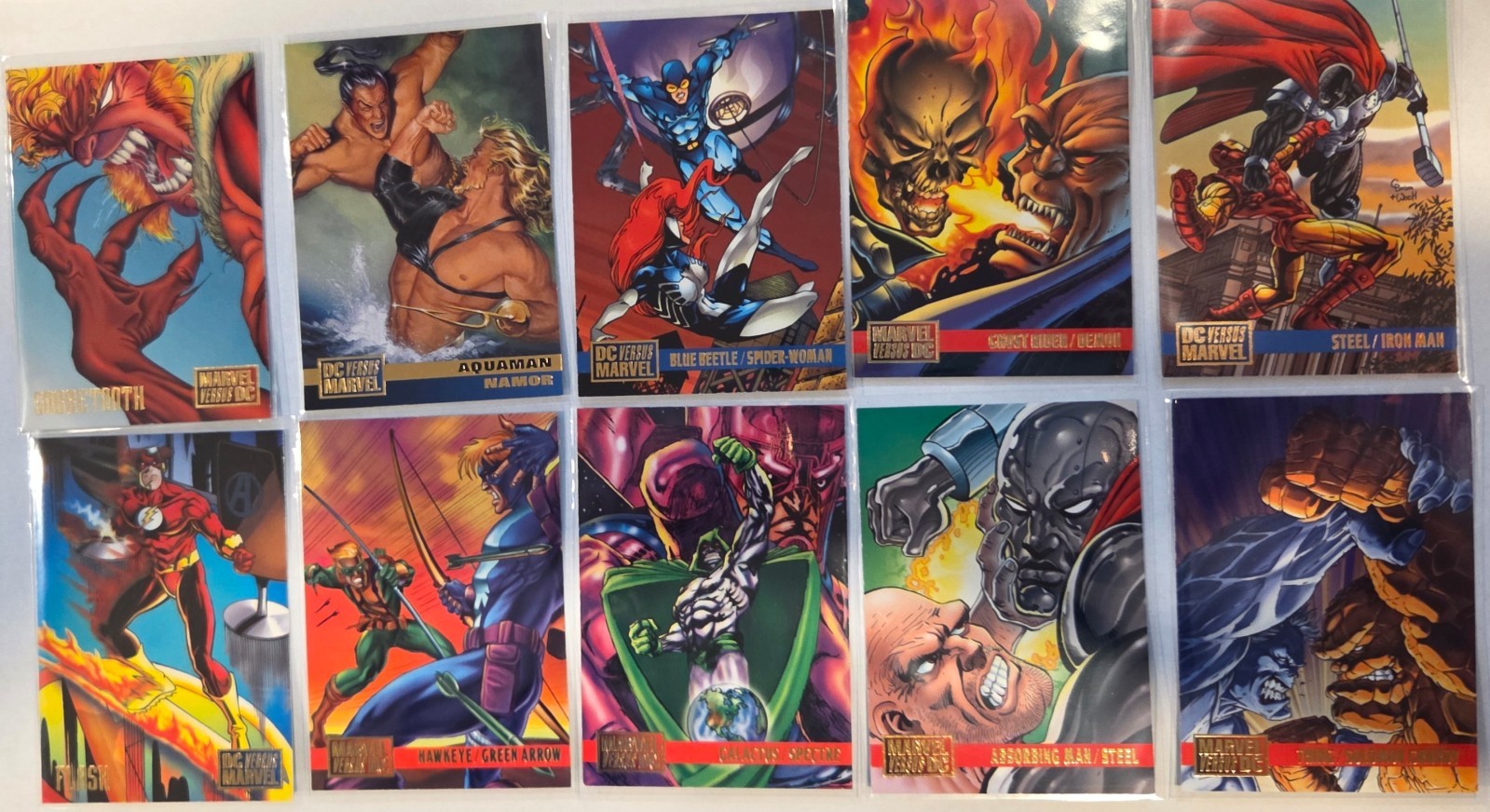 1995 Fleer/SkyBox DC Versus Marvel Lot of 10 Card#8,21,46,54,59,92,93,79,81,83