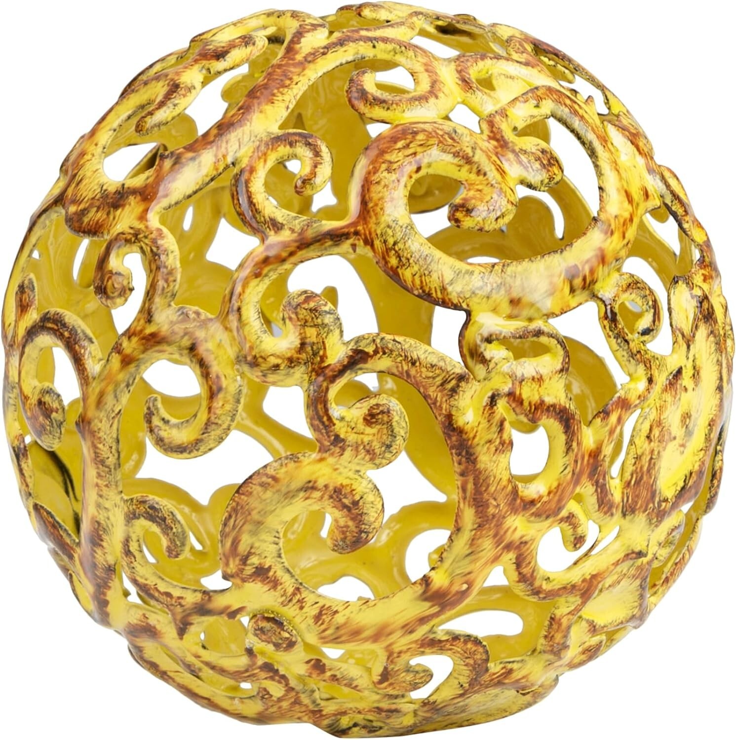 Home Decor Fancy Yellow Metal Decorative Sphere for Living Room, Kitchen, Office Home Decor Fancy Yellow Metal Decorative Sphere for Living Room, Kitchen, Office