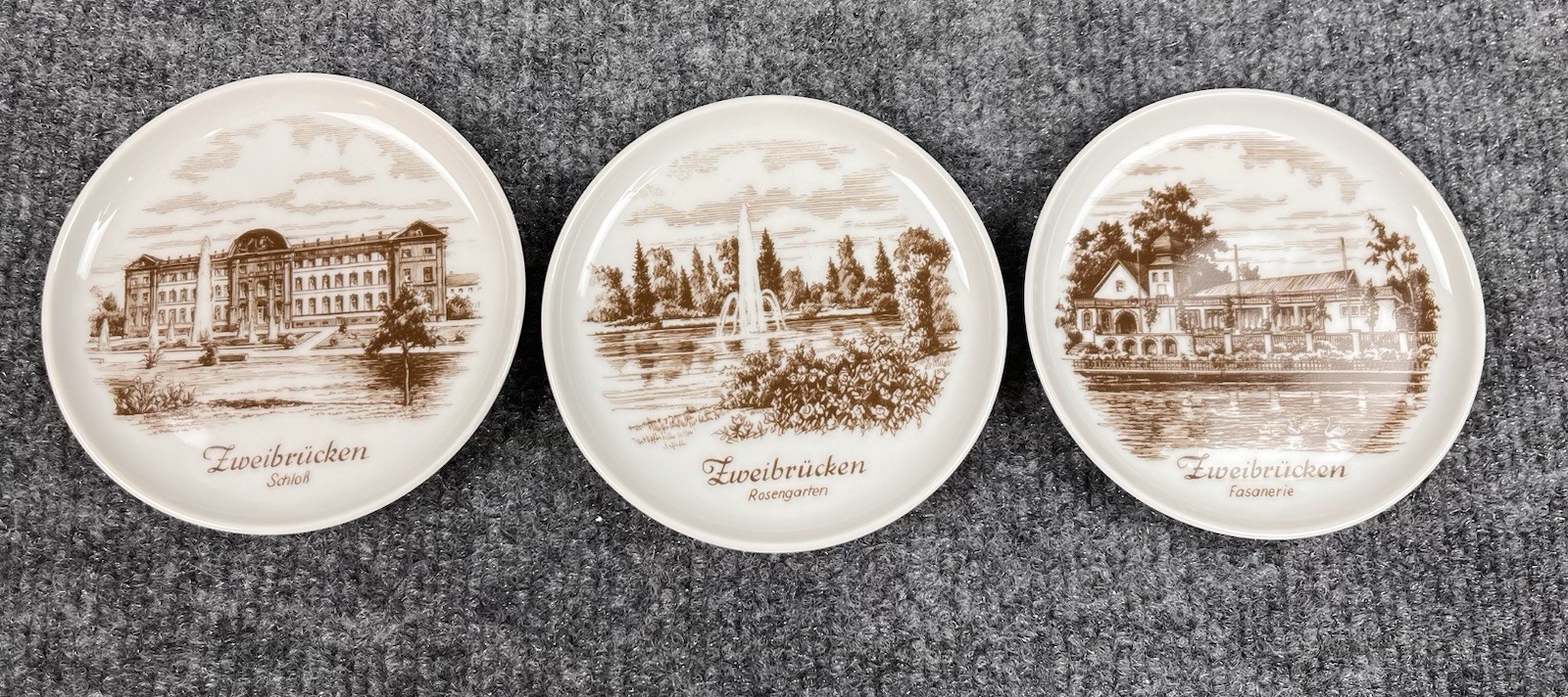 Vintage  German 4” Plate Zweibrucken • Kaiser Set Of 3