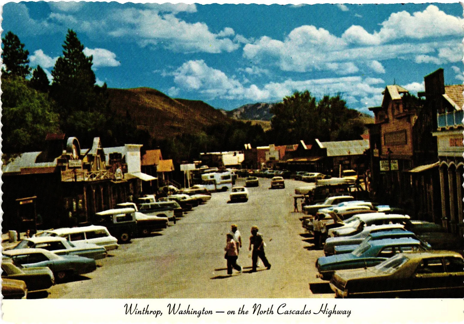 Vintage Postcard 4x6- Winthrop Main Street, North Cascades Hwy., WA
