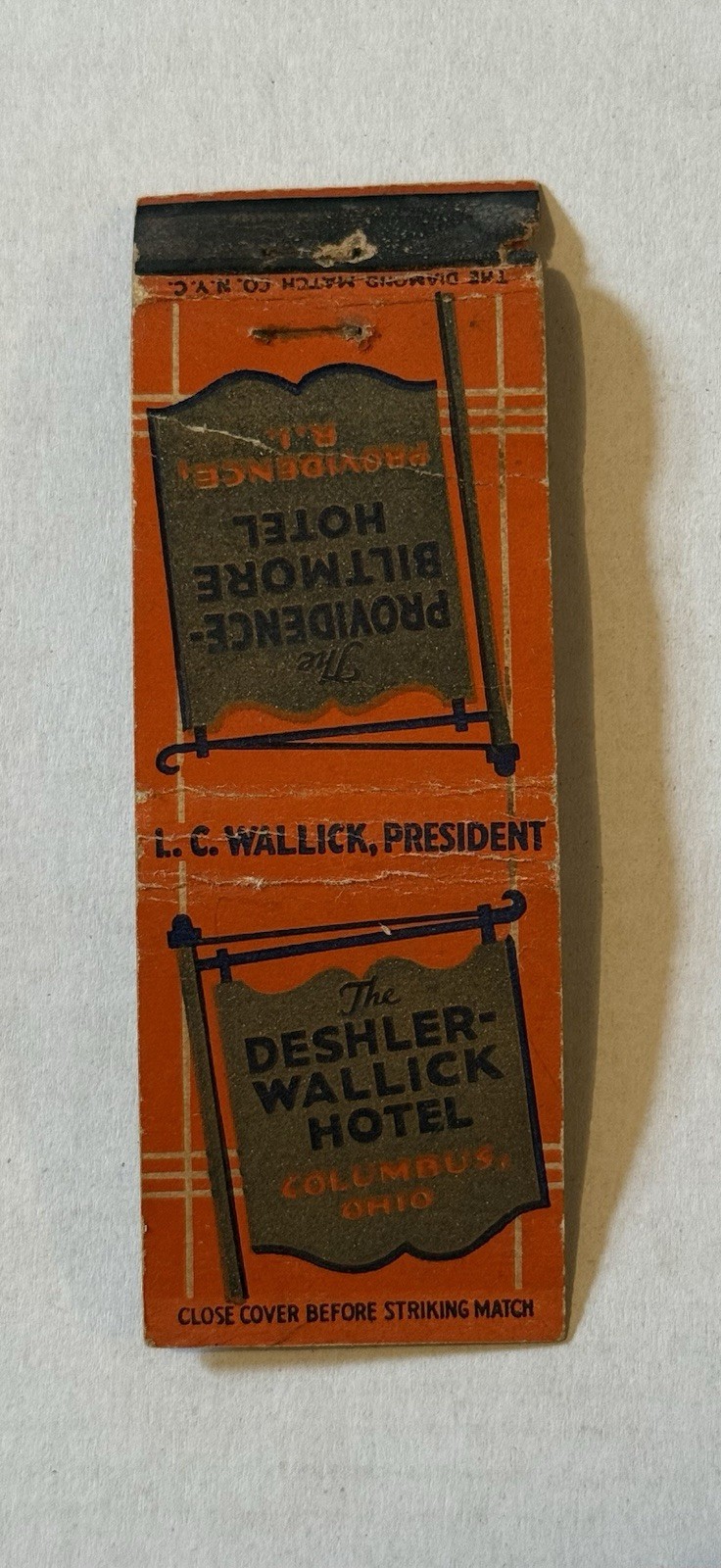 The Providence Biltmore Hotel Providence Rhode Island Matchbook Cover 188B