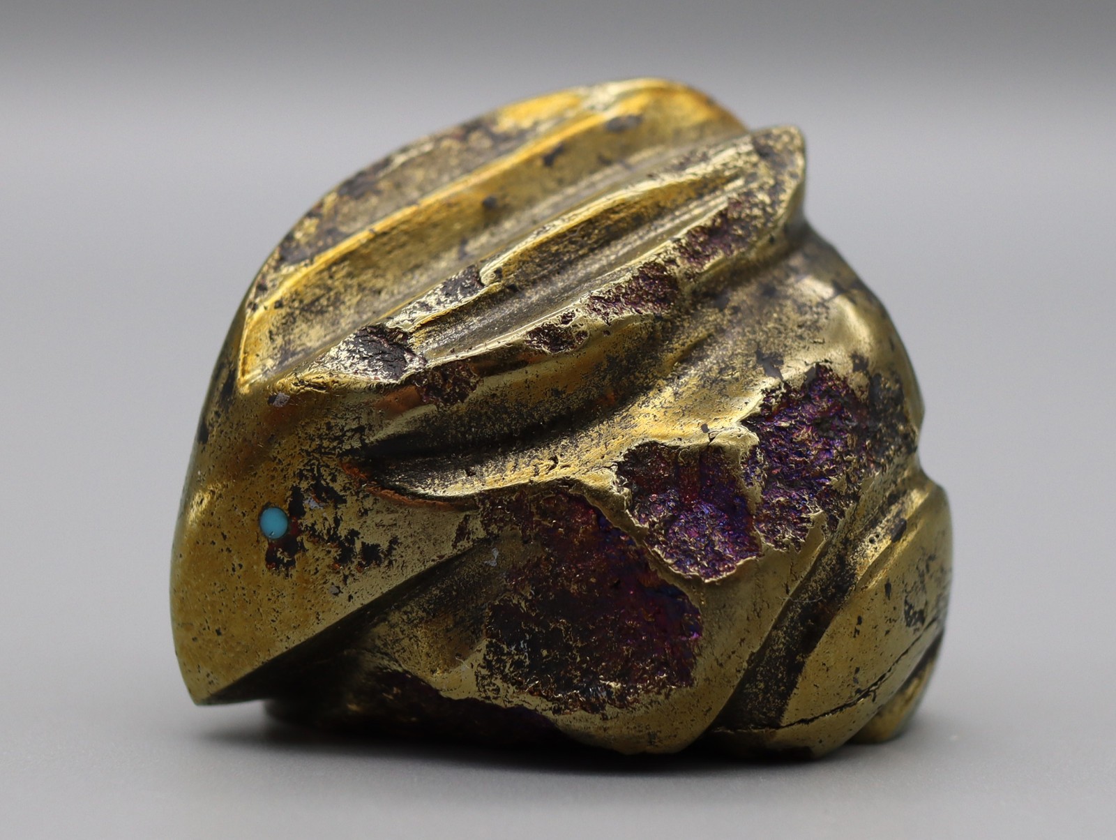 Signed Peacock Ore/Bornite Zuni Rabbit Fetish (Clayton Panteah & Abby Quam?)