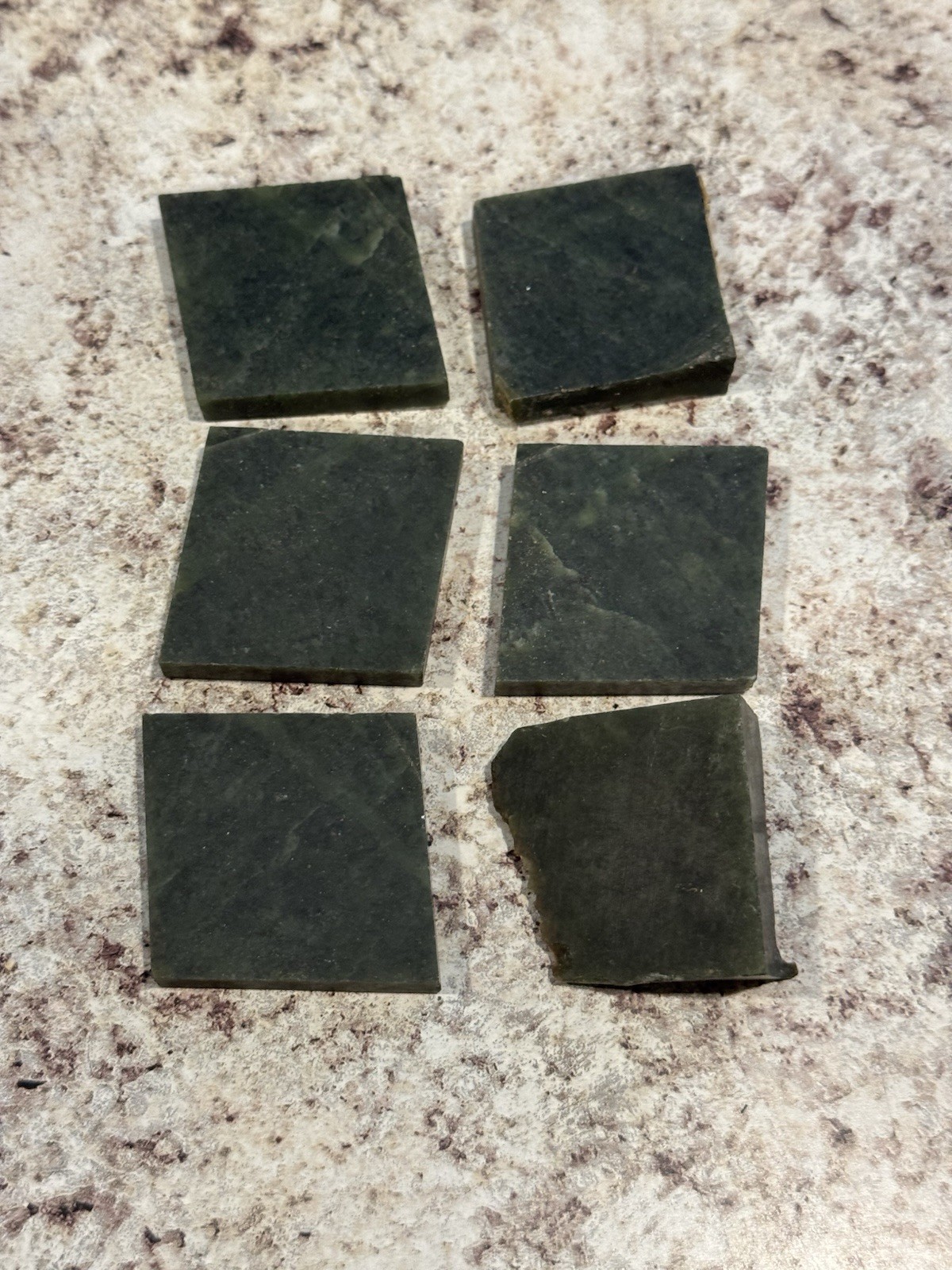 Lot Of 6 Jade Slab Chunks Rocks Stones Crystals 177g Very Nice