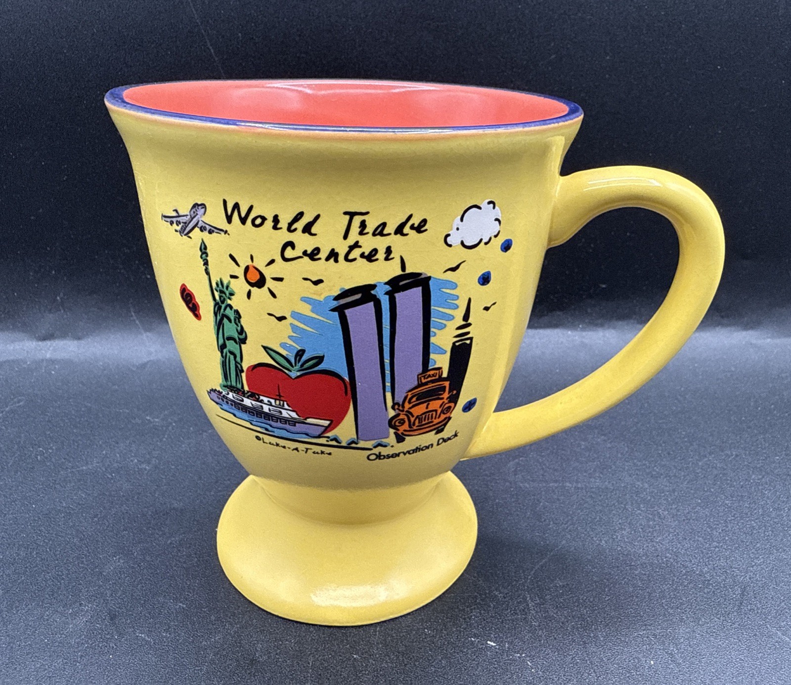 Vintage Luke-A-Tuke New York World Trade Center Observation Deck Pedestal Mug NY Vintage Luke-A-Tuke New York World Trade Center Observation Deck Pedestal Mug NY