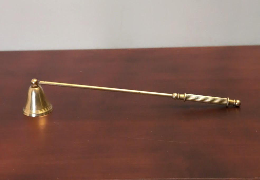 Vintage Solid Brass Candle Snuffer Hinged Swivel Bell 12\